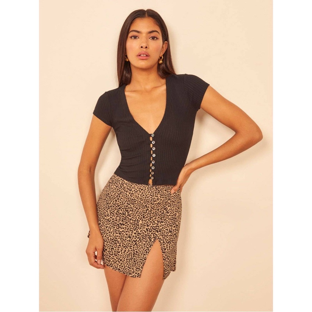 Reformation Margot animal print skirt